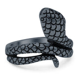 Snake Ring Oxidized Band Solid 925 Sterling Silver Thumb Ring (21mm)