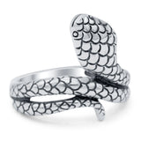 Snake Ring Oxidized Band Solid 925 Sterling Silver Thumb Ring (21mm)