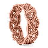 Braid Band Oxidized Ring Solid 925 Sterling Silver Thumb Ring (6mm)