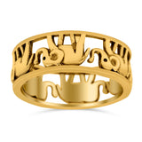 Elephant Ring Oxidized Band Solid 925 Sterling Silver Thumb Ring (7mm)