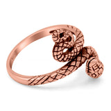 Snake Ring Oxidized Band Solid 925 Sterling Silver Thumb Ring (17mm)