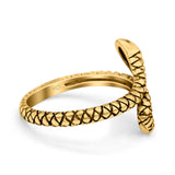 Snake Ring Oxidized Band Solid 925 Sterling Silver (17mm)