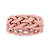 Infinity Braided Style Oxidized Band Solid 925 Sterling Silver 8mm(0.31)