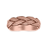 Braided Trending Modern Thick Celtic Woven Design Oxidized Band Solid 925 Sterling Silver Thumb Ring 5mm(0.19)