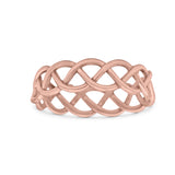 Braided Style Full Eternity Infinity Ring Oxidized Band Solid 925 Sterling Silver 7mm