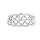 Braided Style Full Eternity Infinity Ring Oxidized Band Solid 925 Sterling Silver 7mm