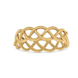 Braided Style Full Eternity Infinity Ring Oxidized Band Solid 925 Sterling Silver 7mm