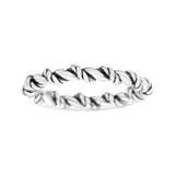 Twisted Wire Rope Style Woven Knot Oxidized  Ring 925 Sterling Silver