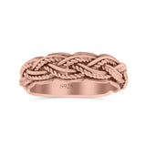 Multi Braided Twisted Rope Woven Knot Oxidized Band Solid 925 Sterling Silver Thumb Ring 6mm