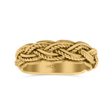 Multi Braided Twisted Rope Woven Knot Oxidized Band Solid 925 Sterling Silver Thumb Ring 6mm