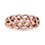 Infinity Twisted Rope Style Braided Oxidized Band Solid 925 Sterling Silver Thumb Ring 5mm