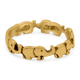 Elephants Ring Oxidized Band Solid 925 Sterling Silver Thumb Ring (4mm)