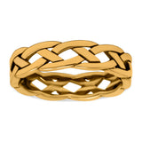 Braid Ring Oxidized Band Solid 925 Sterling Silver (5mm)