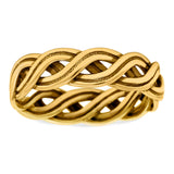 Crisscross Ring Oxidized Band Solid 925 Sterling Silver (5mm)