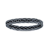Multi Braided Unique Criss Cross Celtic Oxidized Band Thumb Ring (3mm)