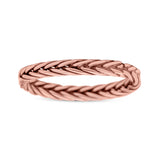 Multi Braided Unique Criss Cross Celtic Oxidized Band Thumb Ring (3mm)