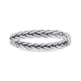 Multi Braided Unique Criss Cross Celtic Oxidized Band Thumb Ring (3mm)