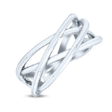 Infinity X Cross Weave Entangle Thumb Ring (9mm)