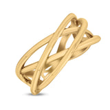 Infinity X Cross Weave Entangle Thumb Ring (9mm)