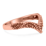 V Shape Band Oxidized Ring Solid 925 Sterling Silver Thumb Ring (7mm)