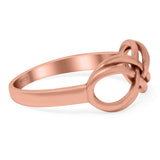 Infinity Band Oxidized Ring Solid 925 Sterling Silver (8mm)