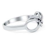 Infinity Band Oxidized Ring Solid 925 Sterling Silver (8mm)