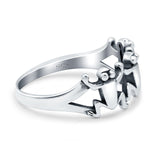 Frogs Oxidized Band Solid 925 Sterling Silver (9mm)