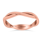Braid Ring Oxidized Band Solid 925 Sterling Silver Thumb Ring (3mm)