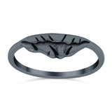 Mountains Ring Oxidized Band Solid 925 Sterling Silver Thumb Ring (6mm)
