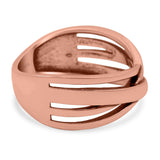 Crisscross Ring Oxidized Band Solid 925 Sterling Silver Thumb Ring (8mm)