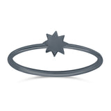 Star Ring Oxidized Band Solid 925 Sterling Silver Thumb Ring (4mm)