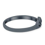 Mountains Ring Oxidized Band Solid 925 Sterling Silver Thumb Ring (5mm)