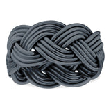 Braided Ring Oxidized Band Solid 925 Sterling Silver (10mm)