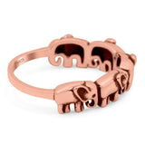 Elephants Ring Oxidized Band Solid 925 Sterling Silver Thumb Ring (5.5mm)