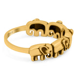 Elephants Ring Oxidized Band Solid 925 Sterling Silver Thumb Ring (5.5mm)