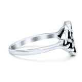 Triquetra Dainty Celtic Double Knot Weave Braided Oxidized Band Thumb Ring (10mm)