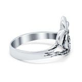 Palm Tree Ring Band Oxidized Tree of Life Round 925 Sterling Silver