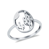 Cactus Plain Ring Band Round 925 Sterling Silver