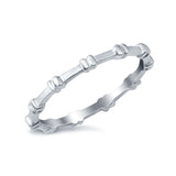 Art Deco Plain Band Ring 925 Sterling Silver