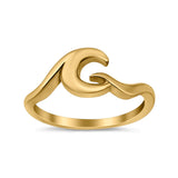 Waves Plain Ring Band 925 Sterling Silver