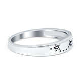 Star Band Plain Ring 925 Sterling Silver (4mm)
