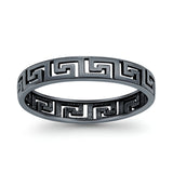 Aztec Ring Oxidized Band Solid 925 Sterling Silver Thumb Ring (4mm)