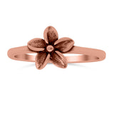 Plumeria Band Oxidized Thumb Ring Solid 925 Sterling Silver (9mm)