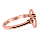 Oval Shape Oxidized Band Solid 925 Sterling Silver (12mm)