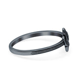 Cactus Ring Oxidized Band Solid 925 Sterling Silver Thumb Ring (10mm)
