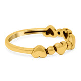 Dots and Hearts Band Oxidized Ring Solid 925 Sterling Silver Thumb Ring (3.5mm)