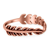 Fern Leaves Ring Oxidized Band Solid 925 Sterling Silver Thumb Ring (5mm)