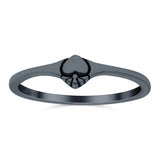 Heart Band Oxidized Ring Solid 925 Sterling Silver Thumb Ring (4mm)