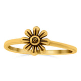 Flower Band Oxidized Ring Solid 925 Sterling Silver Thumb Ring (8mm)