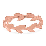 Vine Leaves Ring Oxidized Band Solid 925 Sterling Silver (4mm)